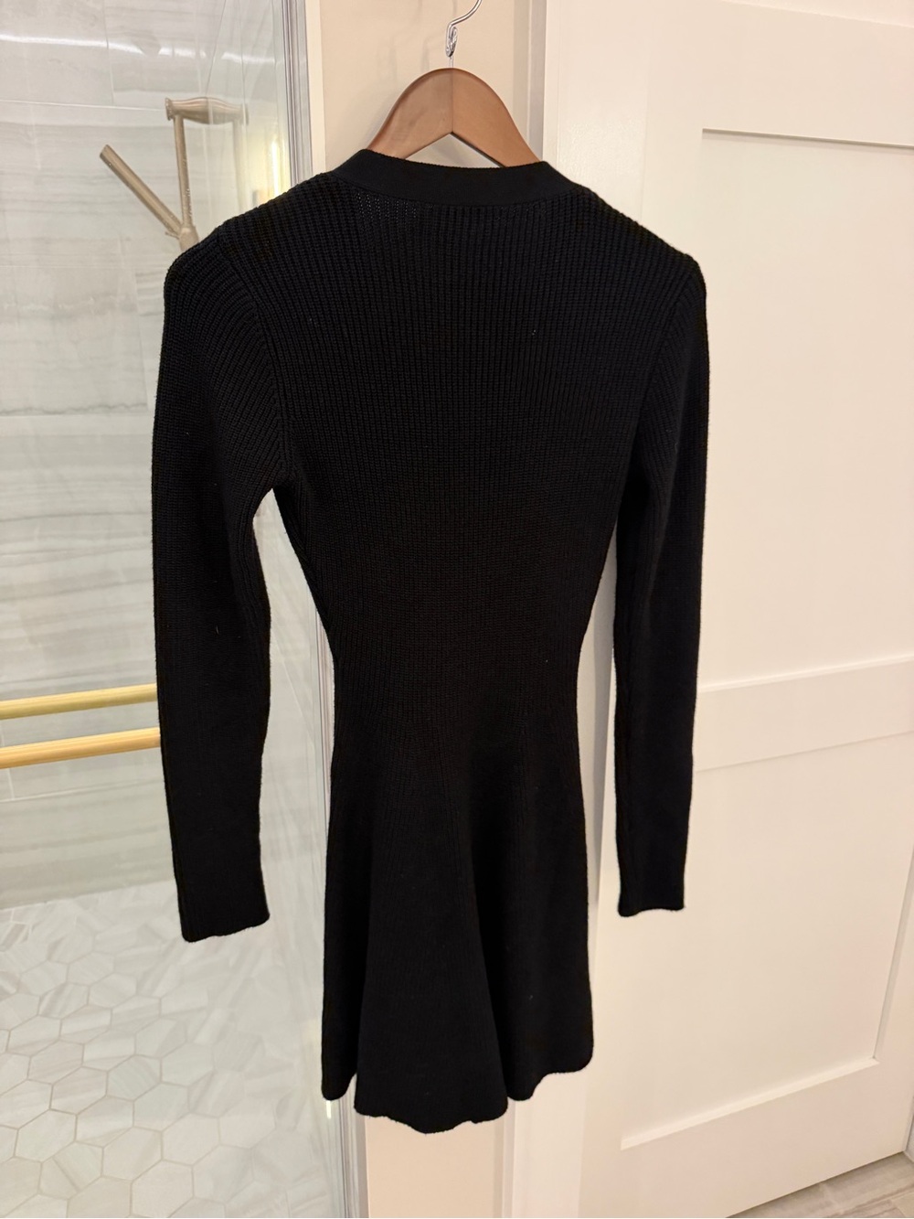 Lulu's Black V-Neck Button-Front Mini Dress, S - Picture 5 of 6